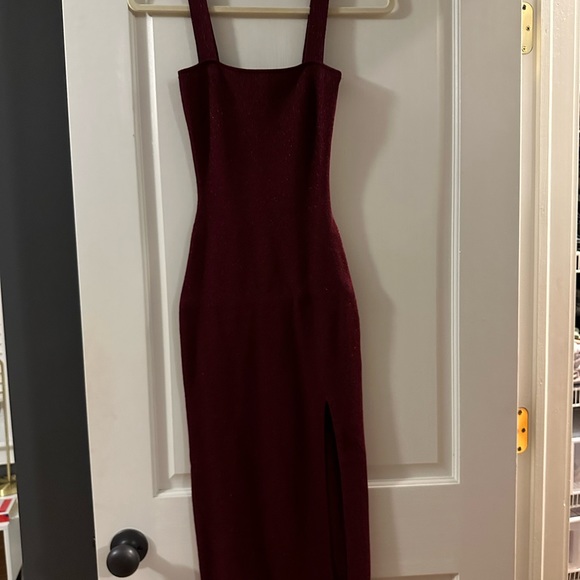 REVOLVE | Zoe Square Neck Dress | (burgundy)- SM - Picture 7 of 12